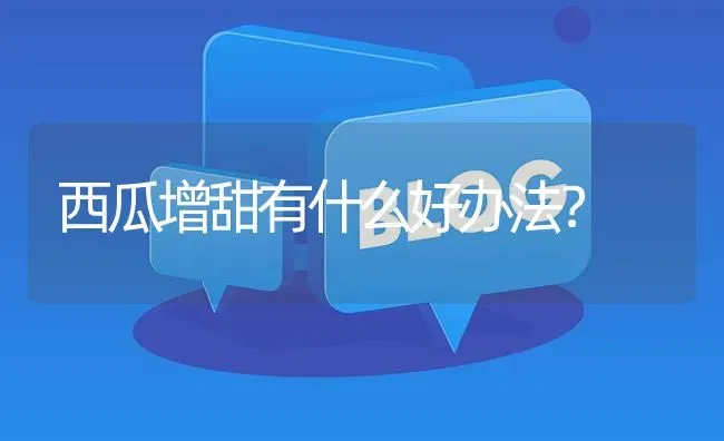 西瓜增甜有什么好办法? | 养殖问题解答