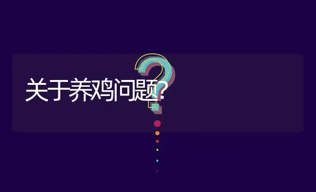 关于养鸡问题? | 养殖问题解答