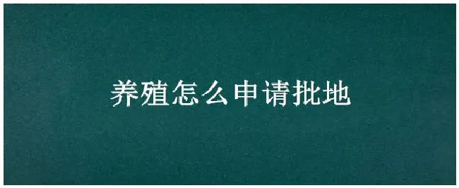 养殖怎么申请批地 | 生活常识