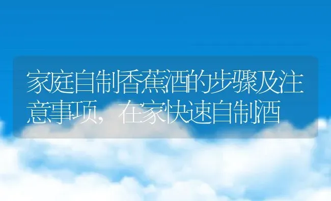 家庭自制香蕉酒的步骤及注意事项,在家快速自制酒 | 养殖常见问题