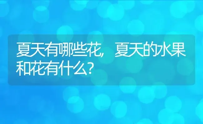 夏天有哪些花,夏天的水果和花有什么？ | 养殖常见问题