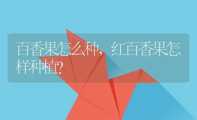 百香果怎么种,红百香果怎样种植？ | 养殖常见问题