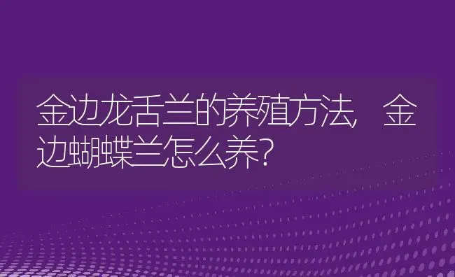 金边龙舌兰的养殖方法,金边蝴蝶兰怎么养？ | 养殖常见问题