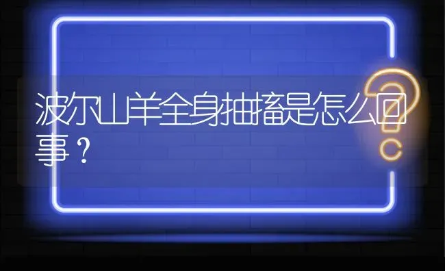 波尔山羊全身抽搐是怎么回事? | 养殖问题解答