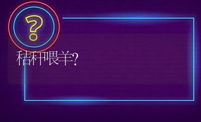 秸秆喂羊? | 养殖问题解答