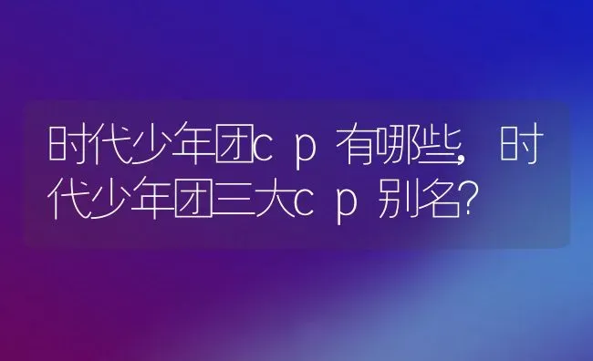 时代少年团cp有哪些,时代少年团三大cp别名？ | 养殖常见问题