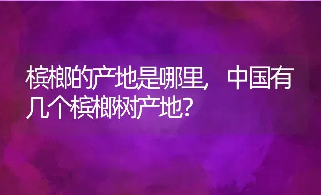 槟榔的产地是哪里,中国有几个槟榔树产地？ | 养殖常见问题