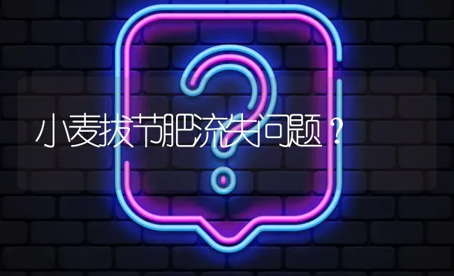 小麦拔节肥流失问题? | 养殖问题解答