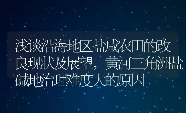 浅谈沿海地区盐咸农田的改良现状及展望,黄河三角洲盐碱地治理难度大的原因 | 养殖常见问题