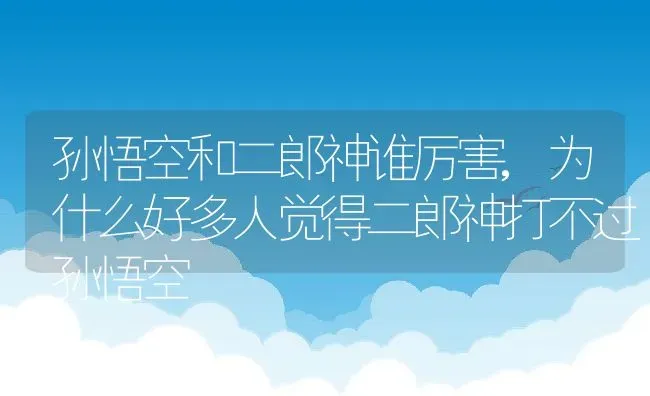 孙悟空和二郎神谁厉害,为什么好多人觉得二郎神打不过孙悟空 | 养殖常见问题