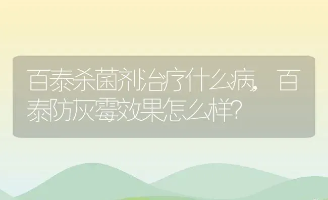 百泰杀菌剂治疗什么病,百泰防灰霉效果怎么样？ | 养殖常见问题