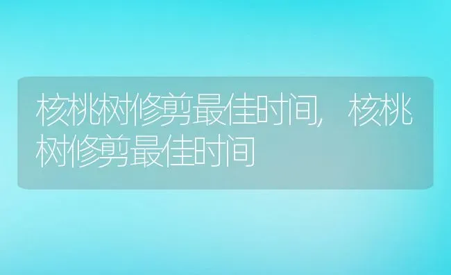 核桃树修剪最佳时间,核桃树修剪最佳时间 | 养殖常见问题