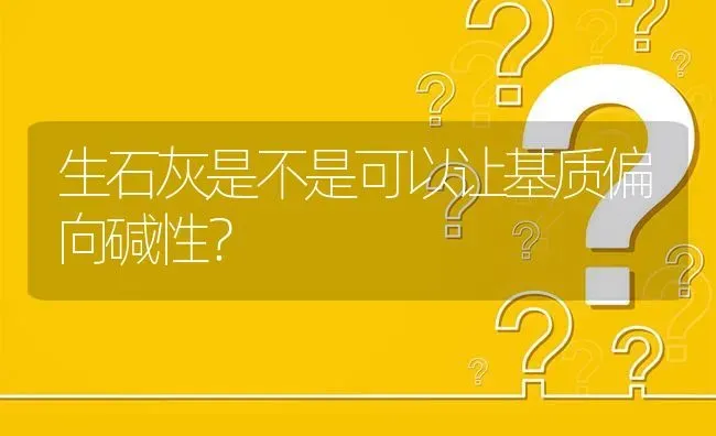 生石灰是不是可以让基质偏向碱性? | 养殖问题解答