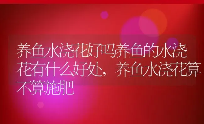 养鱼水浇花好吗养鱼的水浇花有什么好处,养鱼水浇花算不算施肥 | 养殖常见问题