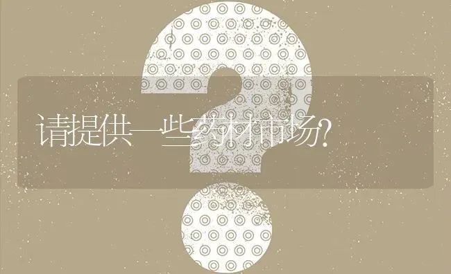 请提供一些药材市场? | 养殖问题解答