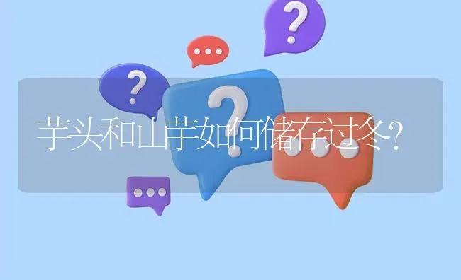 芋头和山芋如何储存过冬? | 养殖问题解答
