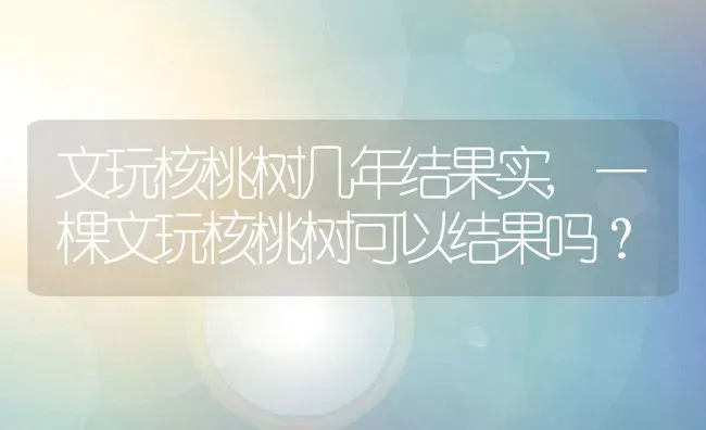 文玩核桃树几年结果实,一棵文玩核桃树可以结果吗？ | 养殖常见问题