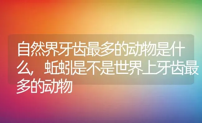 自然界牙齿最多的动物是什么,蚯蚓是不是世界上牙齿最多的动物 | 养殖常见问题