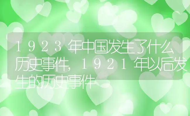 1923年中国发生了什么历史事件,1921年以后发生的历史事件 | 养殖常见问题