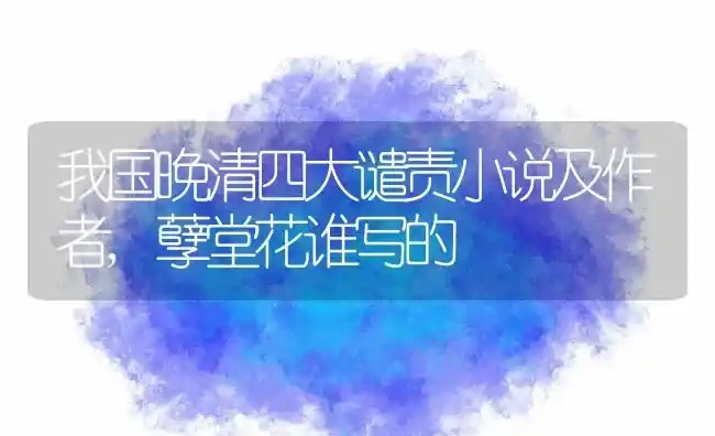 我国晚清四大谴责小说及作者,孽堂花谁写的 | 养殖常见问题