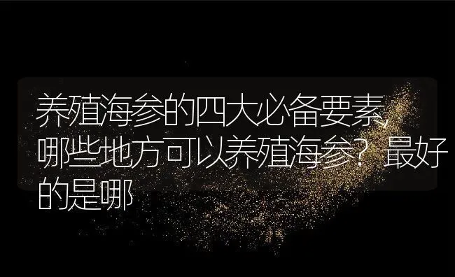 养殖海参的四大必备要素,哪些地方可以养殖海参？最好的是哪 | 养殖常见问题