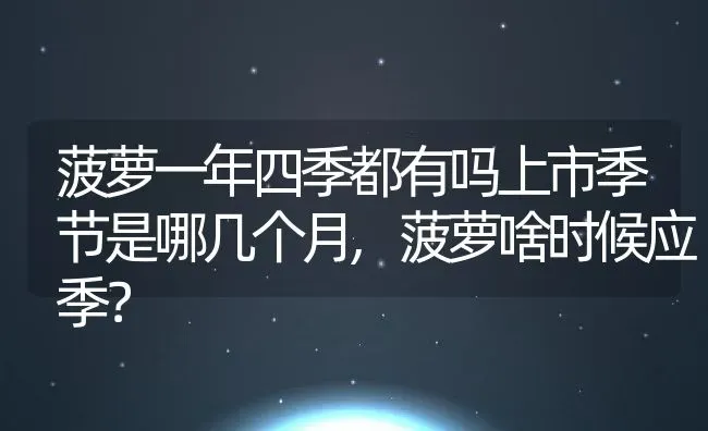 菠萝一年四季都有吗上市季节是哪几个月,菠萝啥时候应季？ | 养殖常见问题