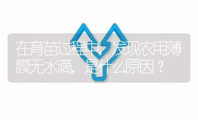 在育苗过程中,发现农用薄膜无水滴,是什么原因? | 养殖问题解答