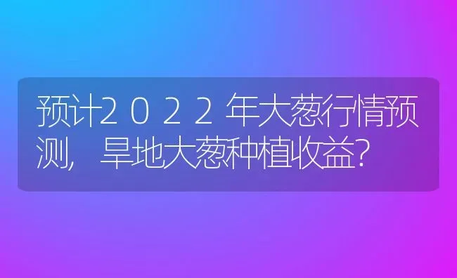 预计2022年大葱行情预测,旱地大葱种植收益？ | 养殖常见问题