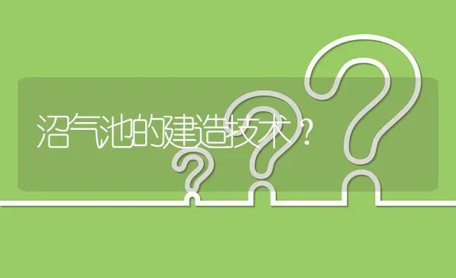 沼气池的建造技术? | 养殖问题解答