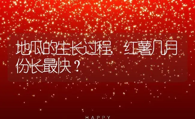 地瓜的生长过程,红薯几月份长最快？ | 养殖常见问题