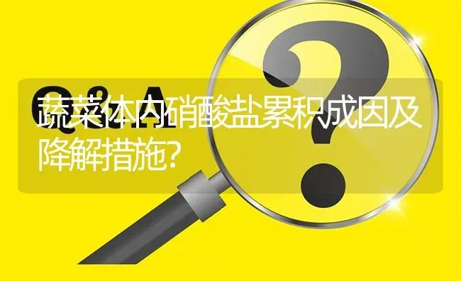 蔬菜体内硝酸盐累积成因及降解措施? | 养殖问题解答