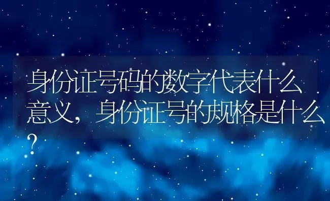 身份证号码的数字代表什么意义,身份证号的规格是什么？ | 养殖常见问题