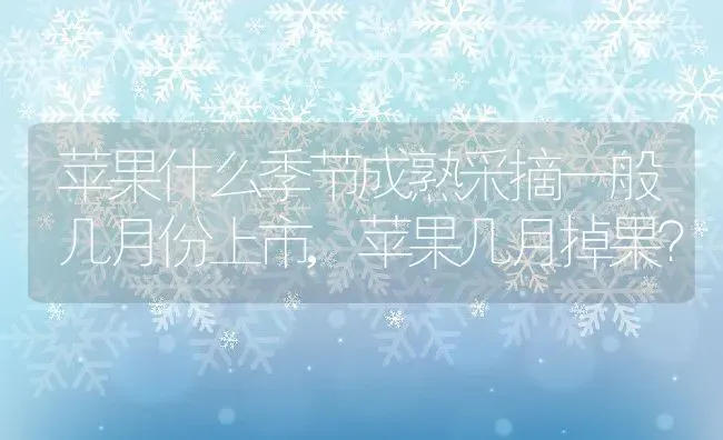 苹果什么季节成熟采摘一般几月份上市,苹果几月掉果？ | 养殖常见问题