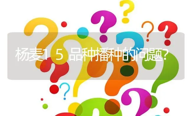 杨麦15品种播种的问题? | 养殖问题解答