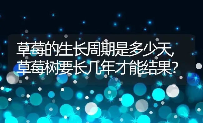 草莓的生长周期是多少天,草莓树要长几年才能结果？ | 养殖常见问题