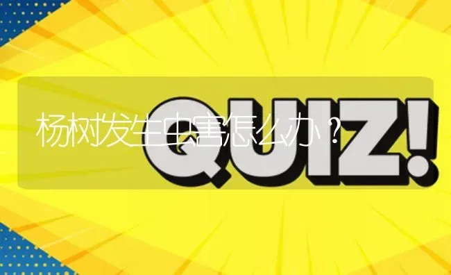 杨树发生虫害怎么办? | 养殖问题解答