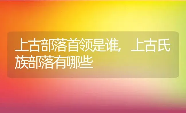 上古部落首领是谁,上古氏族部落有哪些 | 养殖常见问题