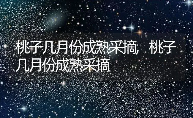 桃子几月份成熟采摘,桃子几月份成熟采摘 | 养殖常见问题