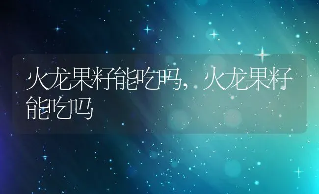 火龙果籽能吃吗,火龙果籽能吃吗 | 养殖常见问题