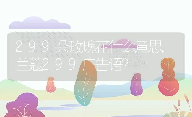 299朵玫瑰花什么意思,兰蔻299广告语？ | 养殖常见问题