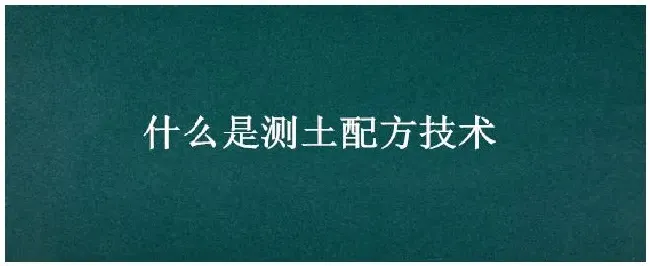 什么是测土配方技术 | 科普知识