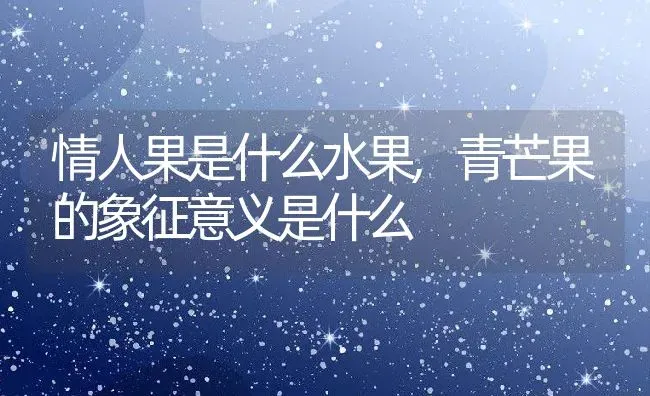 情人果是什么水果,青芒果的象征意义是什么 | 养殖常见问题