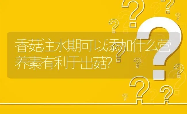 香菇注水期可以添加什么营养素有利于出菇? | 养殖问题解答