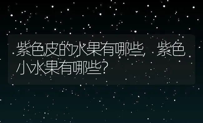 紫色皮的水果有哪些,紫色小水果有哪些？ | 养殖常见问题