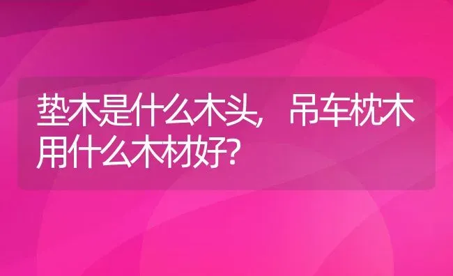 垫木是什么木头,吊车枕木用什么木材好？ | 养殖常见问题