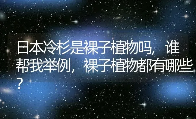 日本冷杉是裸子植物吗,谁帮我举例，裸子植物都有哪些？ | 养殖常见问题