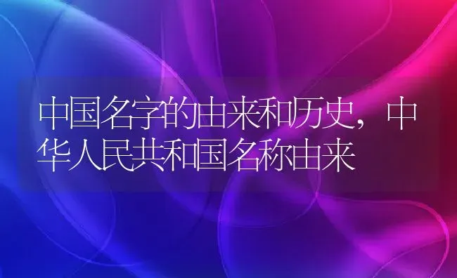 中国名字的由来和历史,中华人民共和国名称由来 | 养殖常见问题