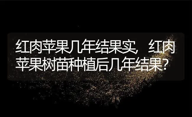 红肉苹果几年结果实,红肉苹果树苗种植后几年结果？ | 养殖常见问题