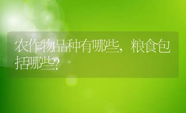 农作物品种有哪些,粮食包括哪些？ | 养殖常见问题