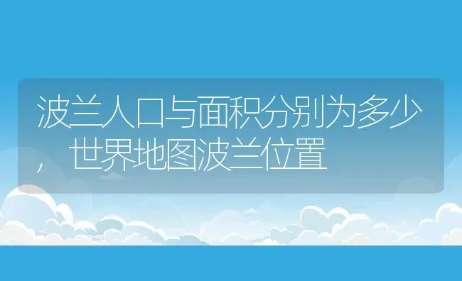 波兰人口与面积分别为多少,世界地图波兰位置 | 养殖常见问题